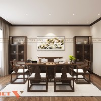 Phương án thiết kế quán trà phong cách Á Đông hiện đại  